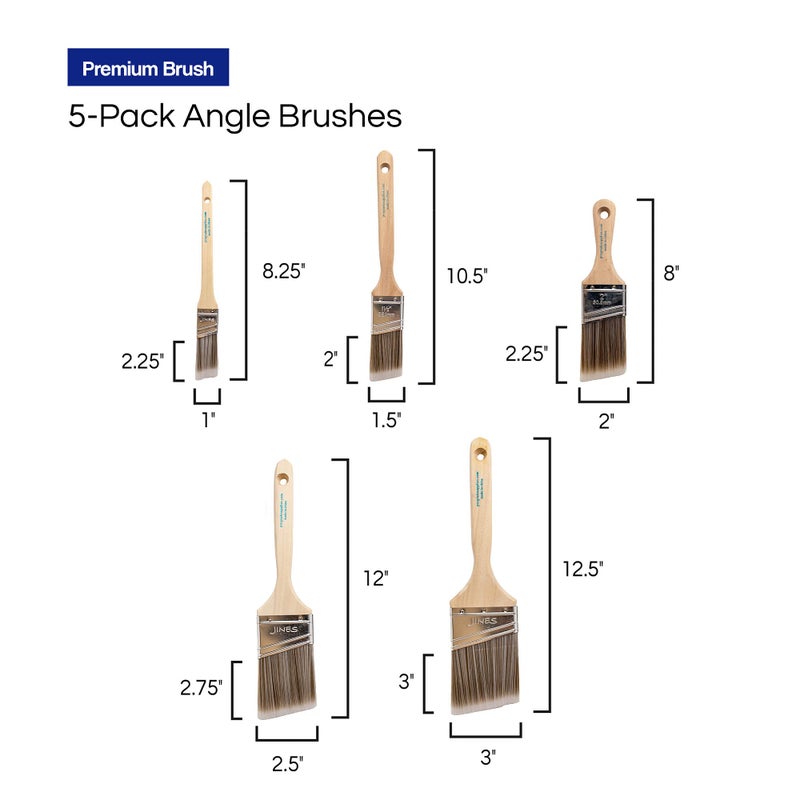 Pro-Grade Pro Grade - Paint Brushes - 5 Pack Variety Angle Paint Brushes - Image 2